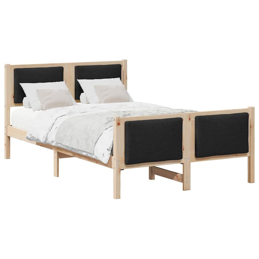 Bedframe met hoofdeinde Zwart 120 x 200 cm Stof