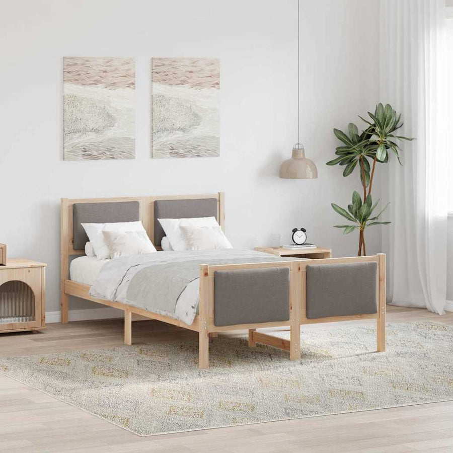 Bedframe met hoofdeinde Taupe 120 x 200 cm Stof