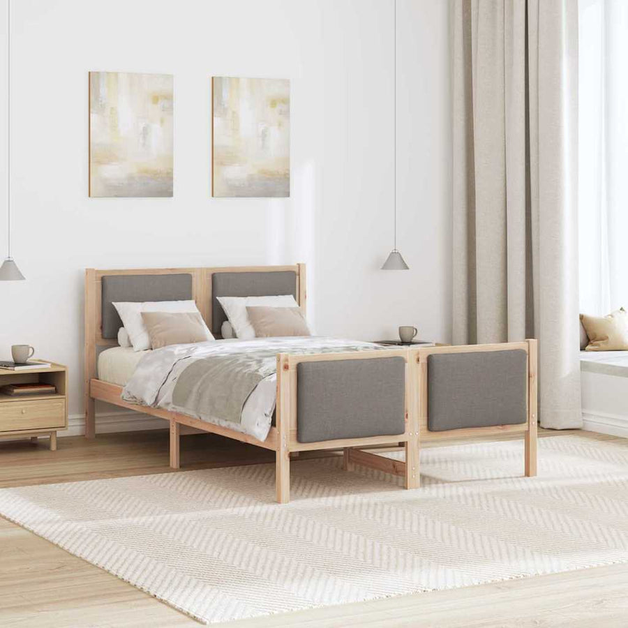 Bedframe met hoofdeinde Taupe 120 x 200 cm Stof