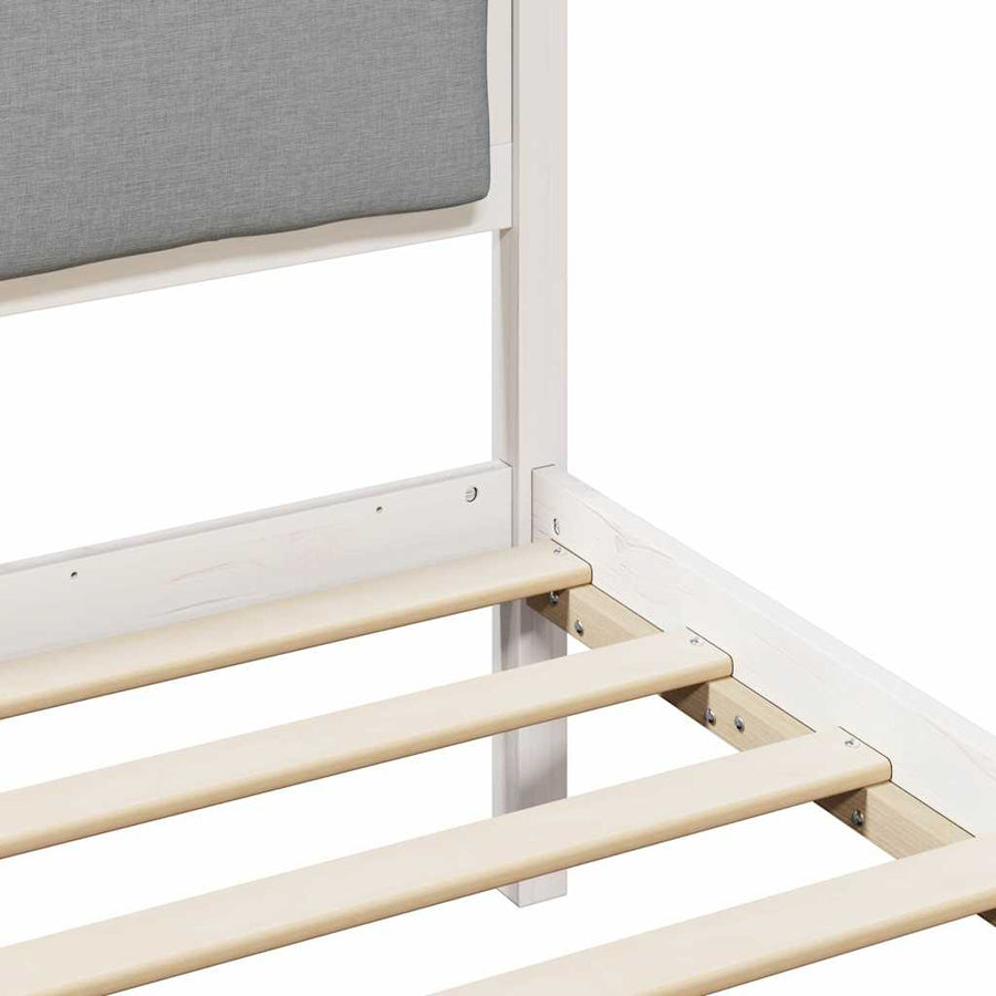 Bedframe met hoofdeinde Lichtgrijs 120 x 200 cm Stof