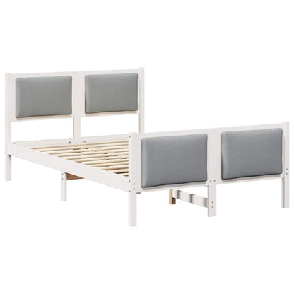 Bedframe met hoofdeinde Lichtgrijs 120 x 200 cm Stof