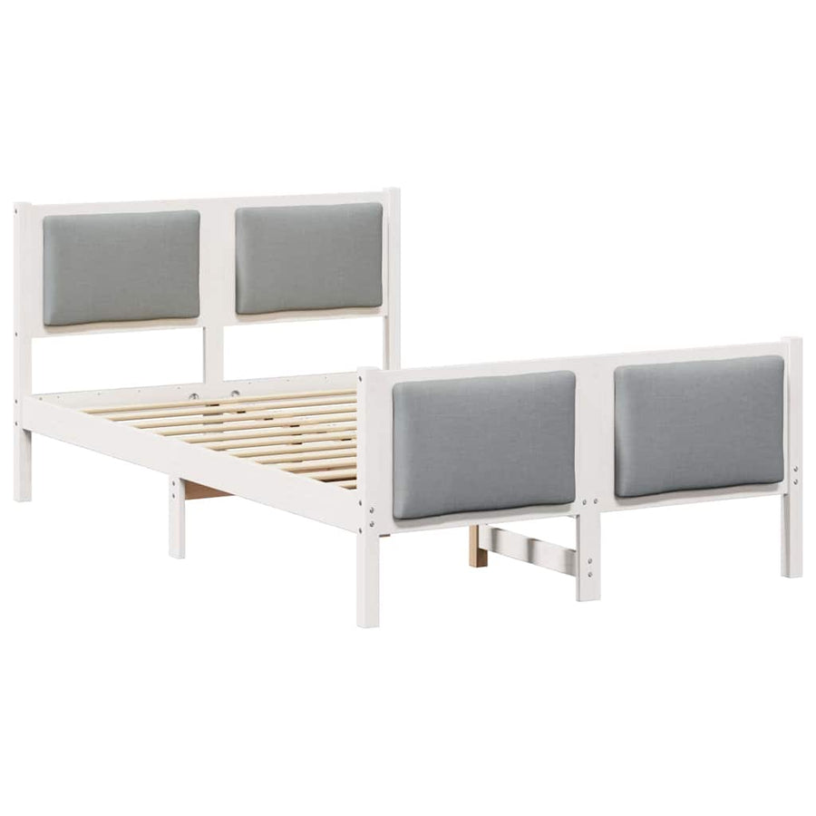 Bedframe met hoofdeinde Lichtgrijs 120 x 200 cm Stof