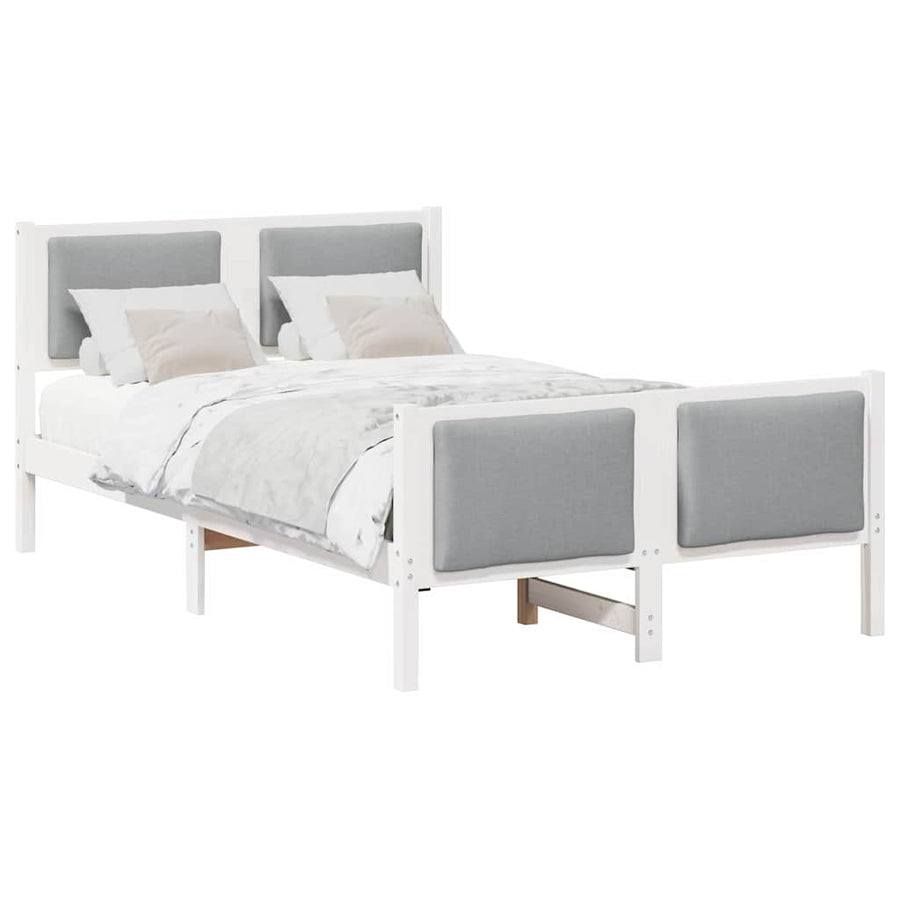 Bedframe met hoofdeinde Lichtgrijs 120 x 200 cm Stof
