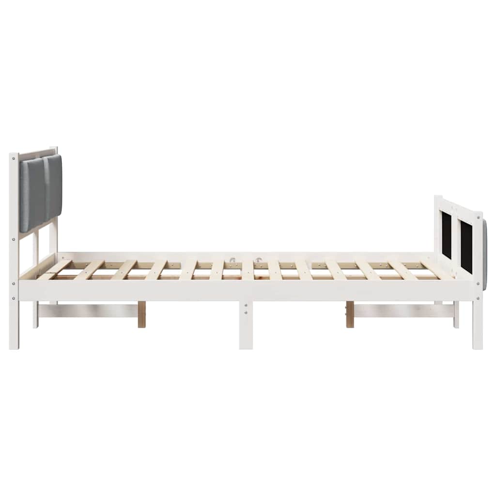 Bedframe met hoofdeinde Lichtgrijs 120 x 200 cm Stof
