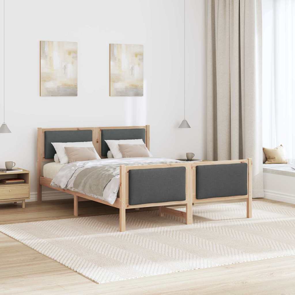 Bedframe met hoofdeinde Donkergrijs 140 x 190 cm Stof