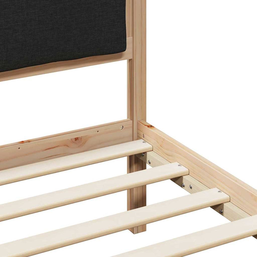 Bedframe met hoofdeinde Zwart 140 x 190 cm Stof