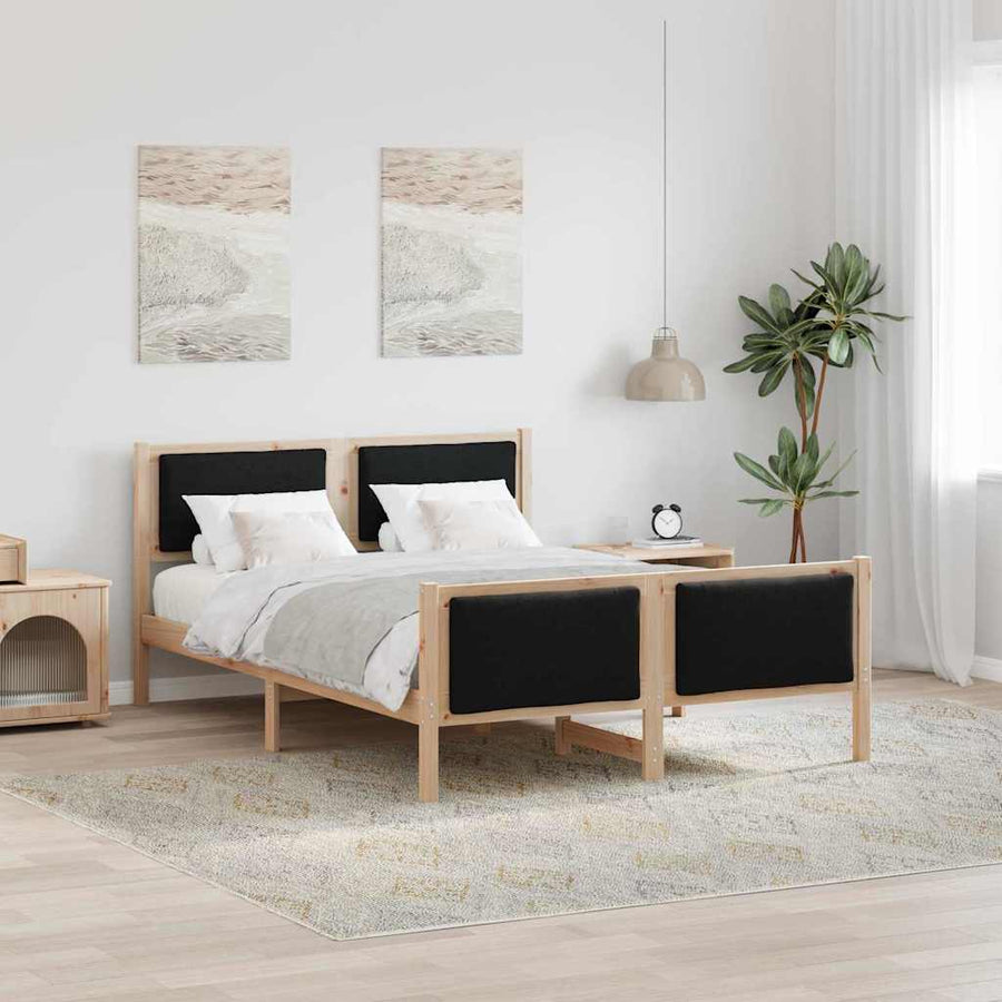 Bedframe met hoofdeinde Zwart 140 x 190 cm Stof