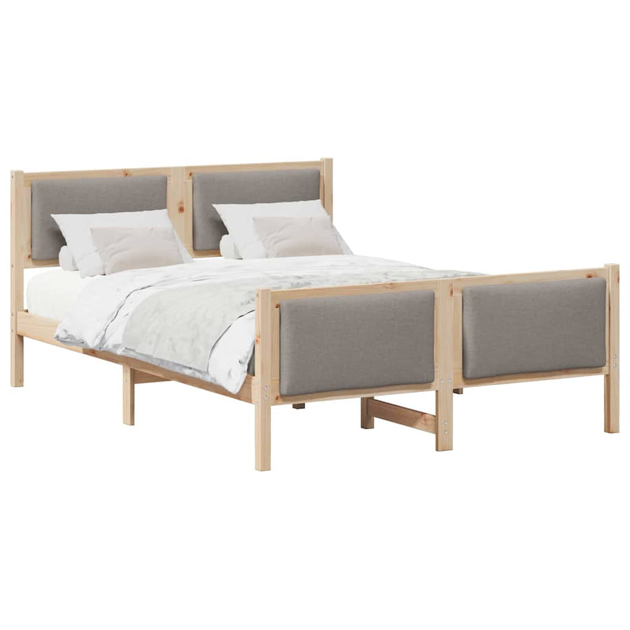 Bedframe met hoofdeinde Taupe 140 x 190 cm Stof