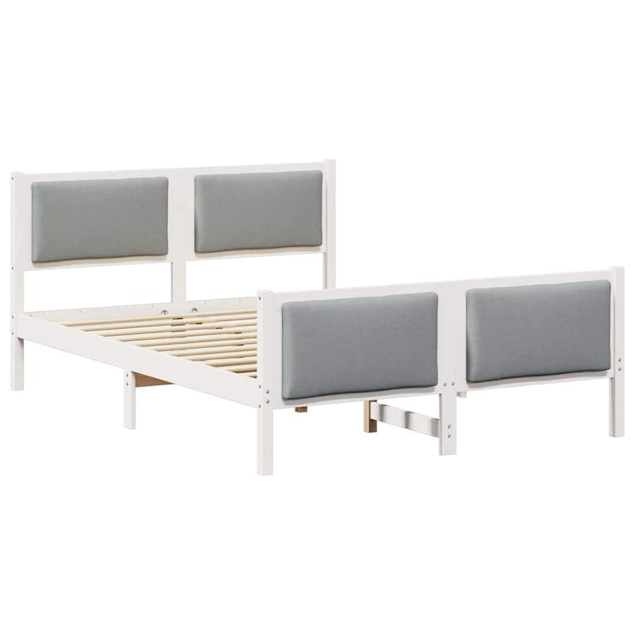 Bedframe met hoofdeinde Lichtgrijs 140 x 190 cm Stof