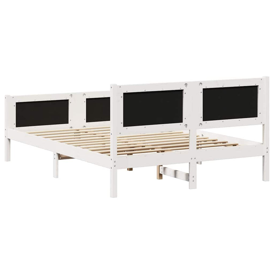 Bedframe met hoofdeinde Lichtgrijs 140 x 190 cm Stof