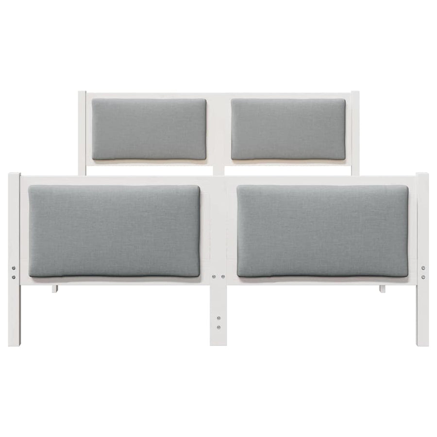 Bedframe met hoofdeinde Lichtgrijs 140 x 190 cm Stof