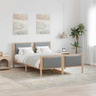 Bed Frame with Headboard Light Grey 135 x 190 cm Fabric