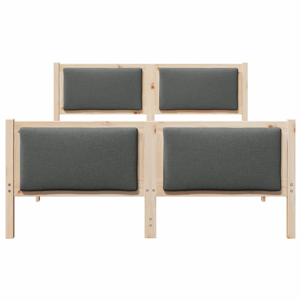 Bedframe met hoofdeinde Donkergrijs 135 x 190 cm Stof
