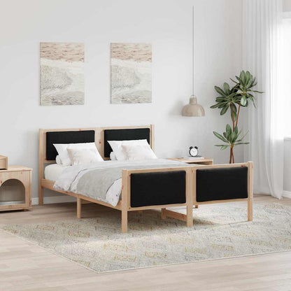 Bedframe met hoofdeinde Zwart 135 x 190 cm Stof