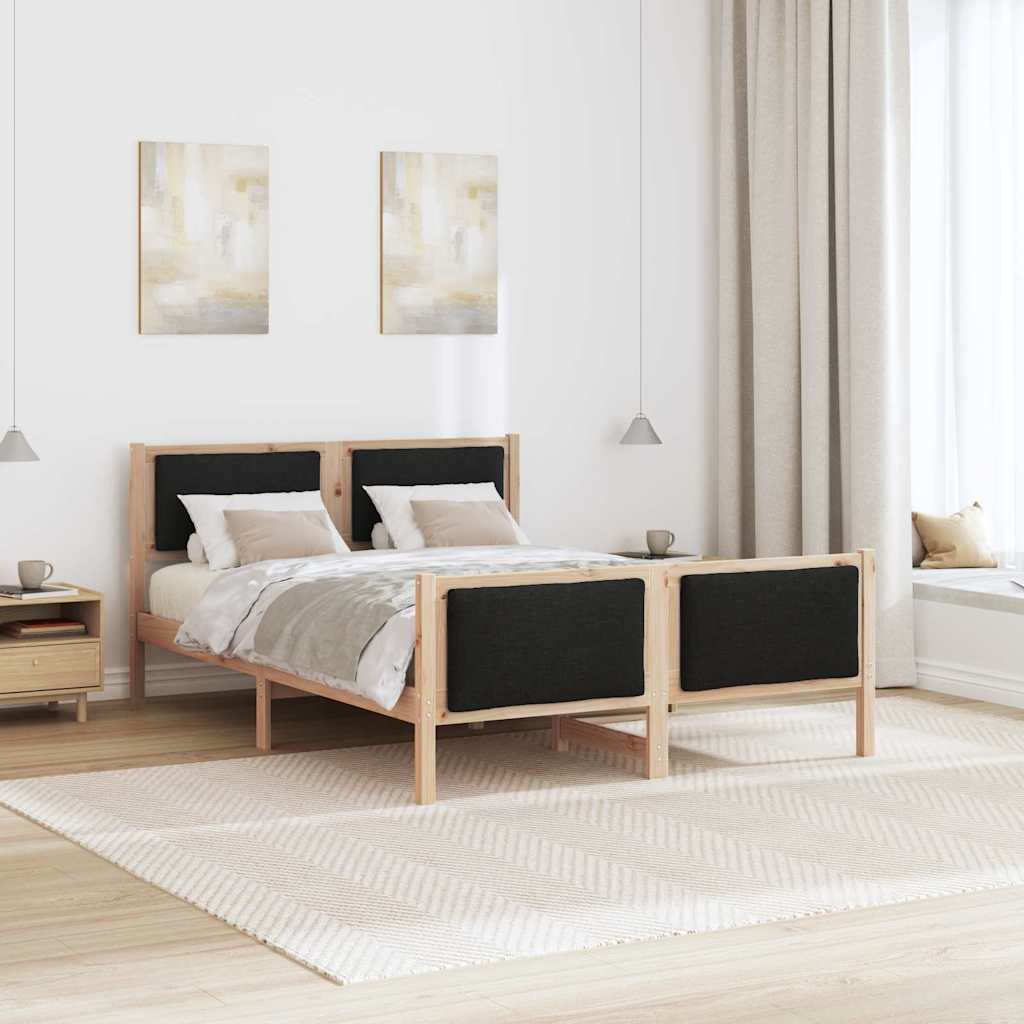 Bedframe met hoofdeinde Zwart 135 x 190 cm Stof