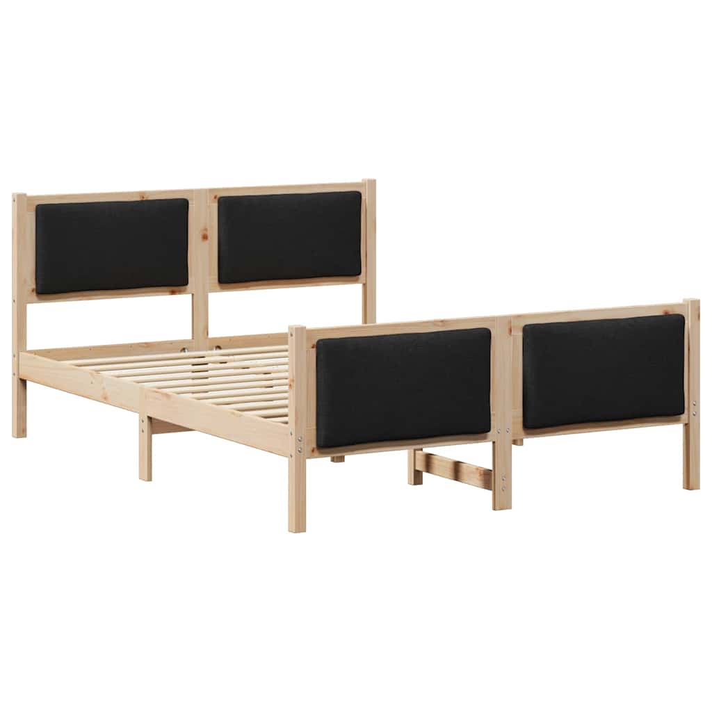 Bedframe met hoofdeinde Zwart 135 x 190 cm Stof