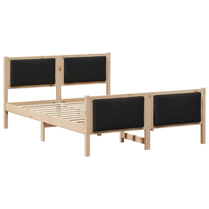 Bedframe met hoofdeinde Zwart 135 x 190 cm Stof