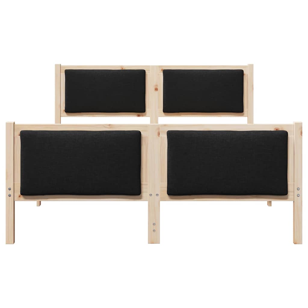 Bedframe met hoofdeinde Zwart 135 x 190 cm Stof
