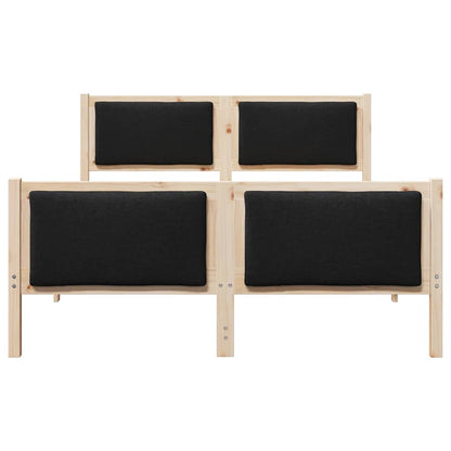 Bedframe met hoofdeinde Zwart 135 x 190 cm Stof