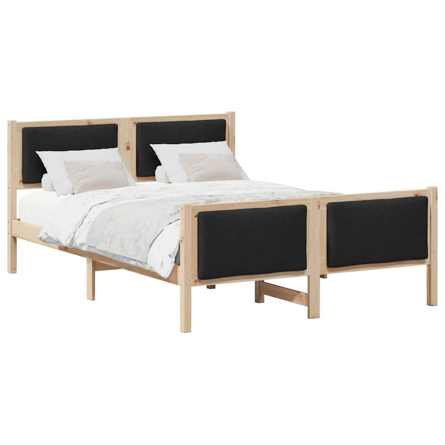 Bedframe met hoofdeinde Zwart 135 x 190 cm Stof