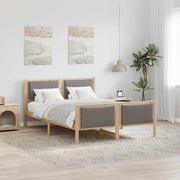 Bedframe 135x190 cm stof taupe met hoofdeinde