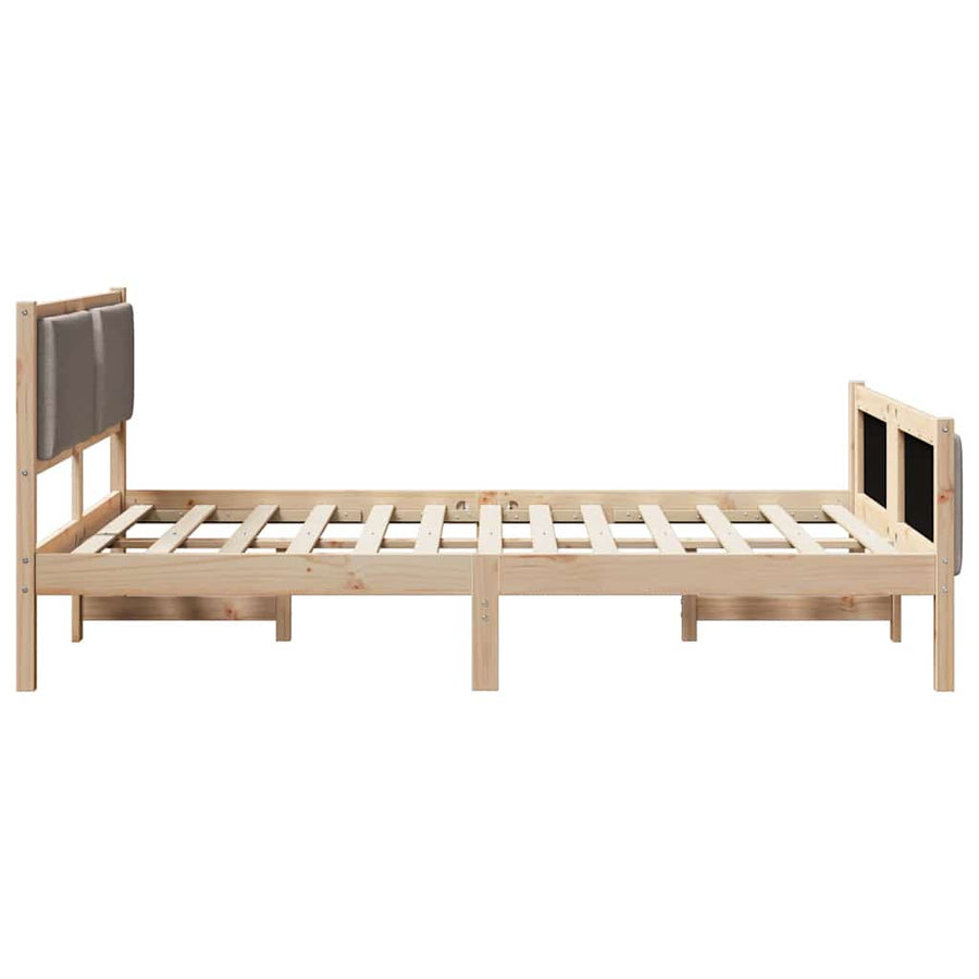 Bedframe met hoofdeinde Taupe 135 x 190 cm Stof