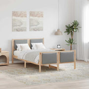 Bedframe 120x190 cm lichtgrijs stof hoofdeinde