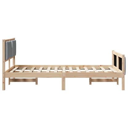 Bedframe met hoofdeinde Lichtgrijs 120 x 190 cm Stof