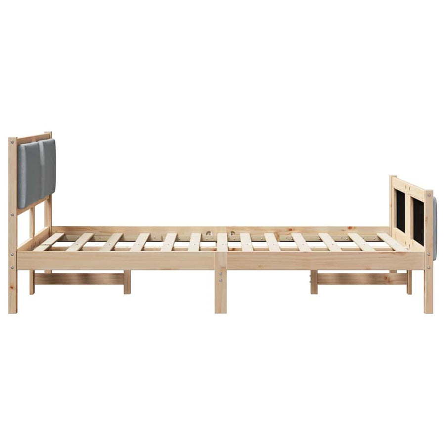 Bedframe met hoofdeinde Lichtgrijs 120 x 190 cm Stof