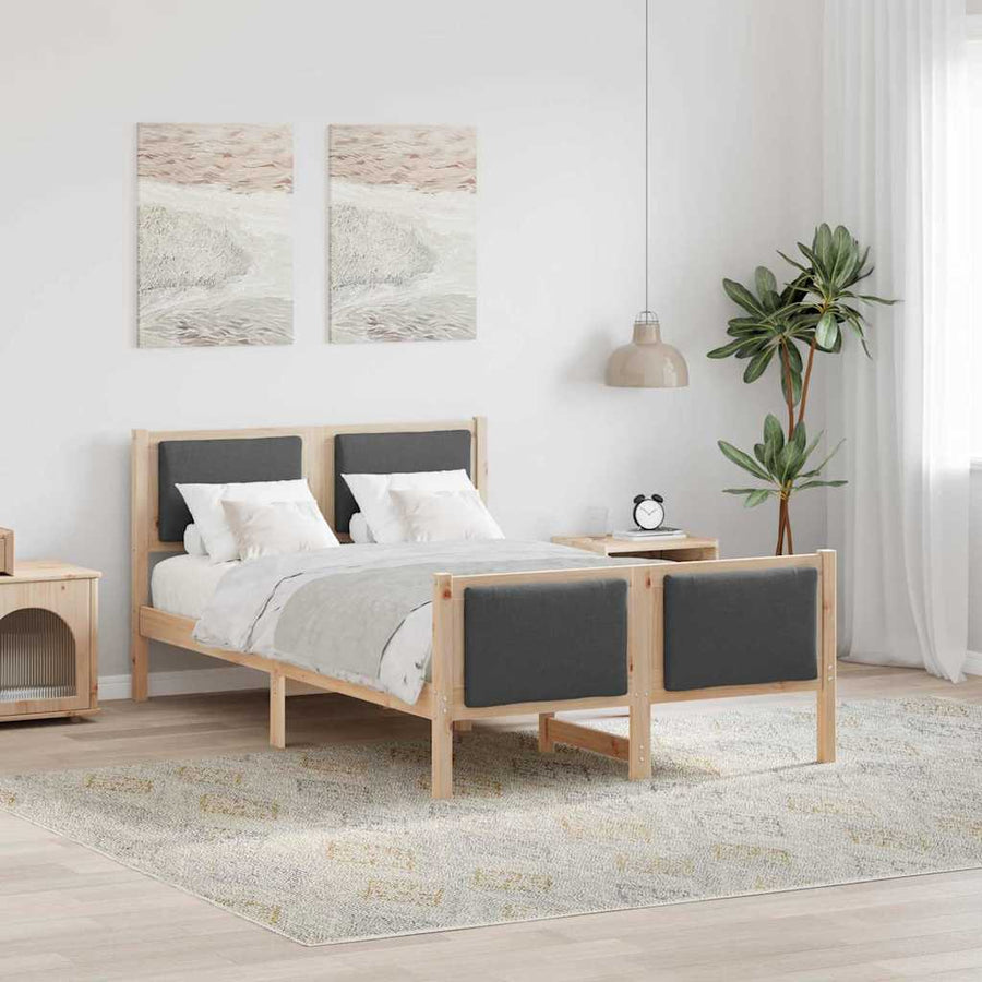 Bedframe met hoofdeinde Donkergrijs 120 x 190 cm Stof