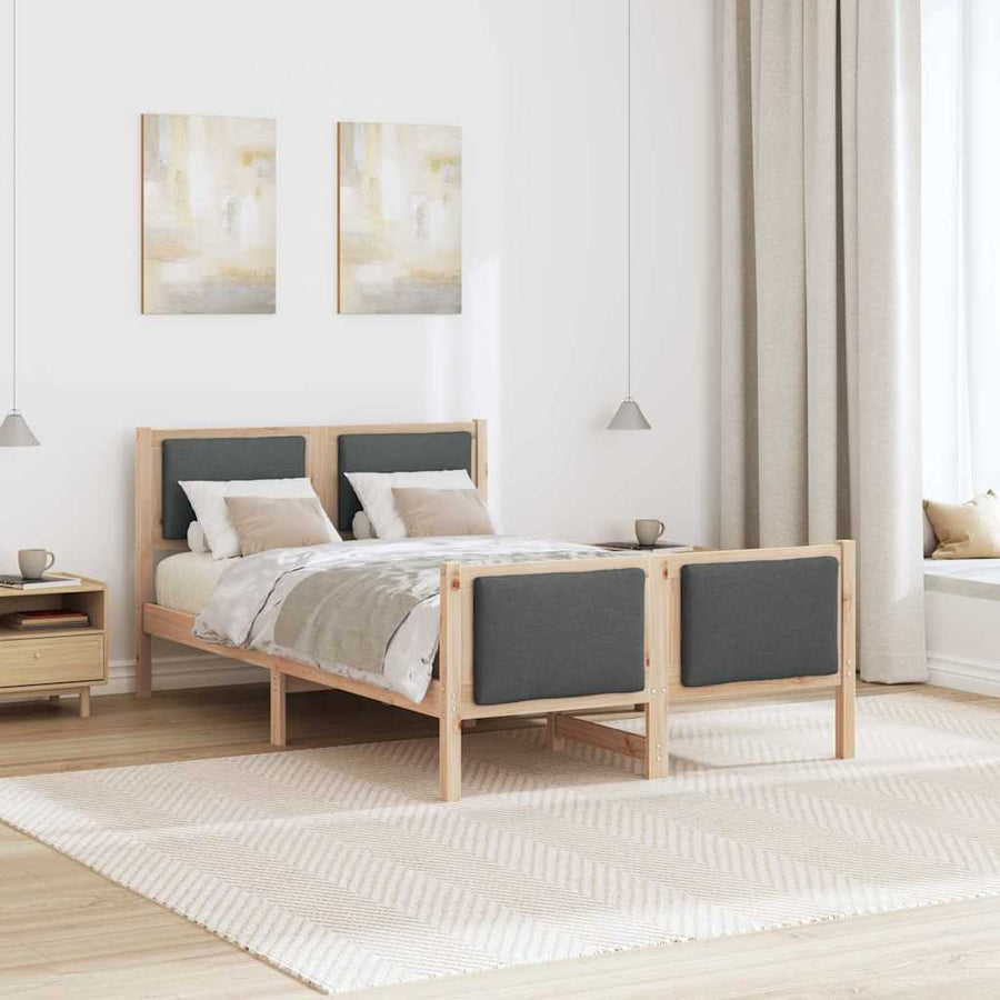 Bedframe met hoofdeinde Donkergrijs 120 x 190 cm Stof
