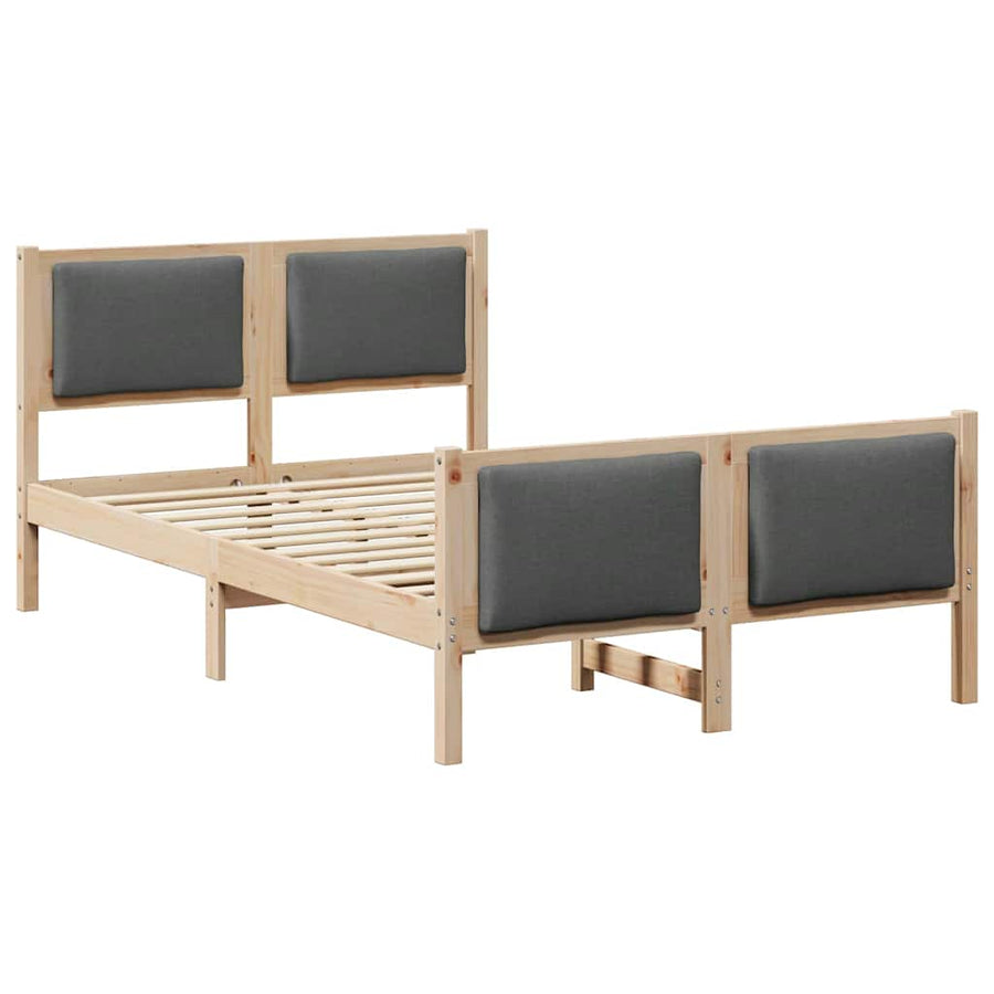 Bedframe met hoofdeinde Donkergrijs 120 x 190 cm Stof
