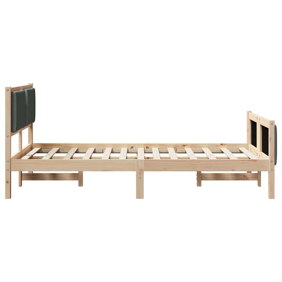 Bedframe met hoofdeinde Donkergrijs 120 x 190 cm Stof