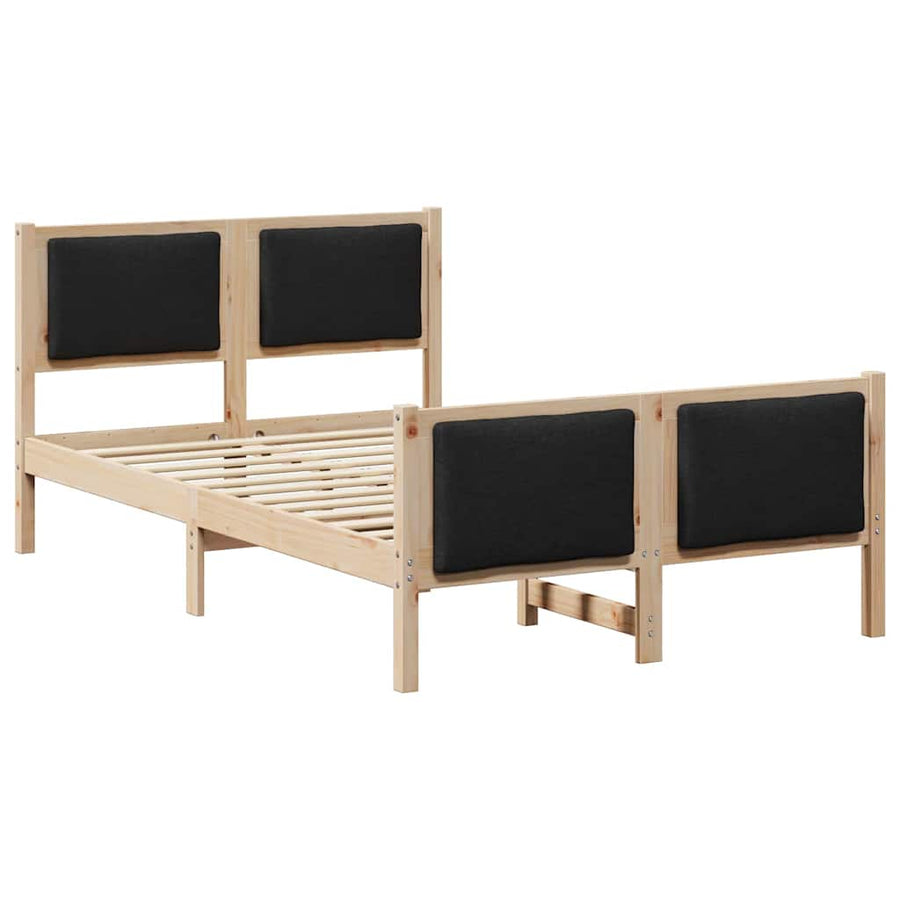 Bedframe met hoofdeinde Zwart 120 x 190 cm Stof