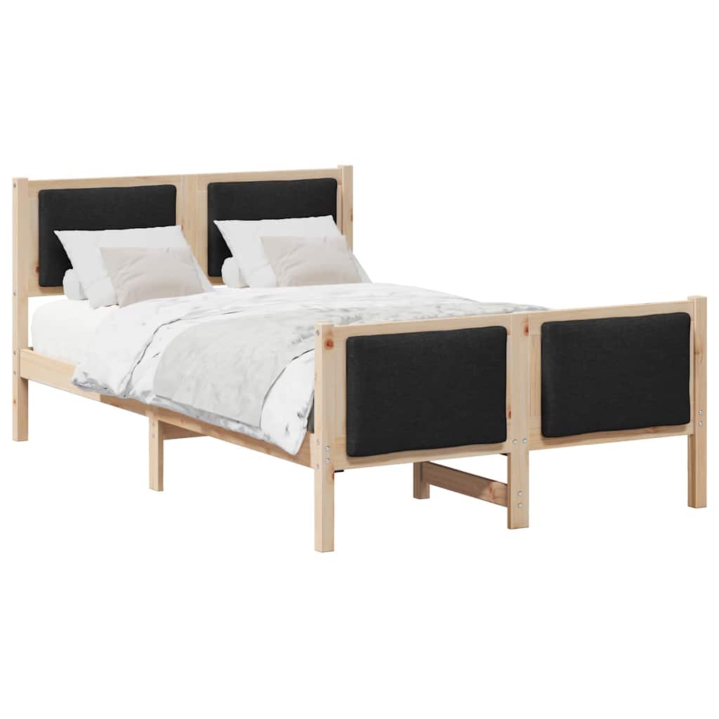 Bedframe met hoofdeinde Zwart 120 x 190 cm Stof