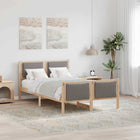 Fabric Upholstered Bed Frame with Headboard Taupe 120 x 190 cm
