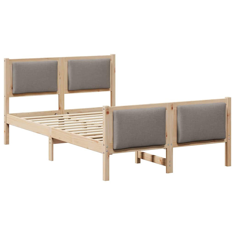 Bedframe met hoofdeinde Taupe 120 x 190 cm Stof