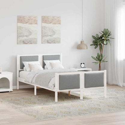 Bedframe met hoofdeinde Lichtgrijs 120 x 190 cm Stof