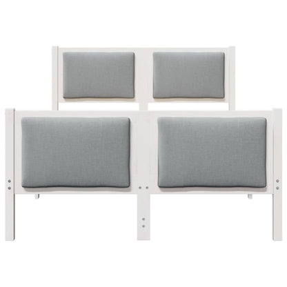 Bedframe met hoofdeinde Lichtgrijs 120 x 190 cm Stof