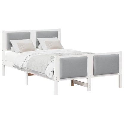 Bedframe met hoofdeinde Lichtgrijs 120 x 190 cm Stof
