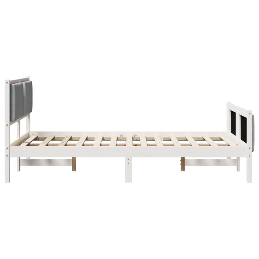 Bedframe met hoofdeinde Lichtgrijs 120 x 190 cm Stof