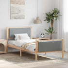 Bed Frame with Headboard Light Grey 100 x 200 cm Fabric
