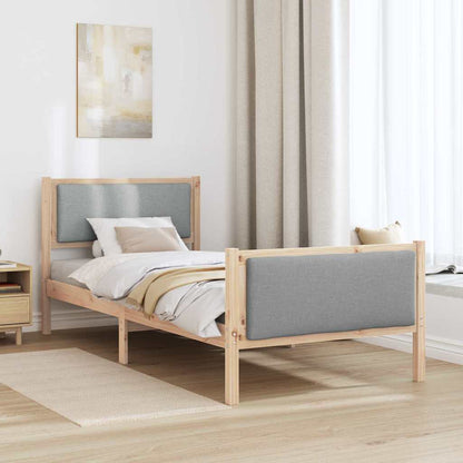 Bedframe met hoofdeinde Lichtgrijs 100 x 200 cm Stof