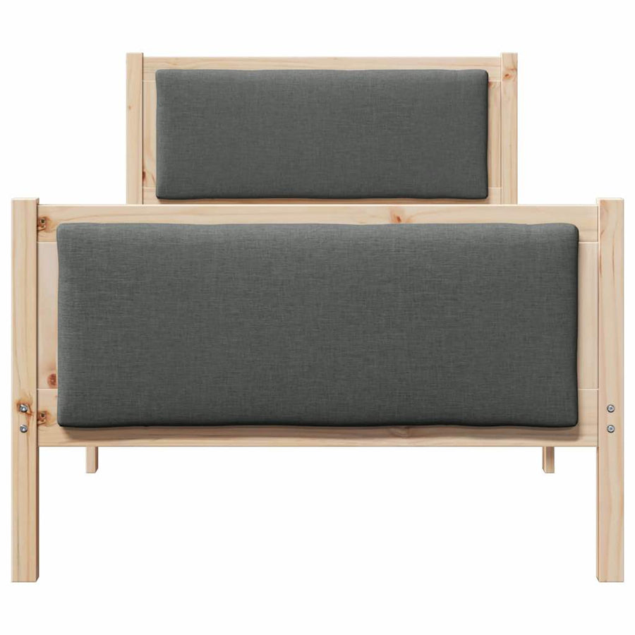 Bedframe met hoofdeinde Donkergrijs 100 x 200 cm Stof
