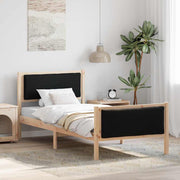 Bedframe 100x200 cm zwart stof met hoofdeinde