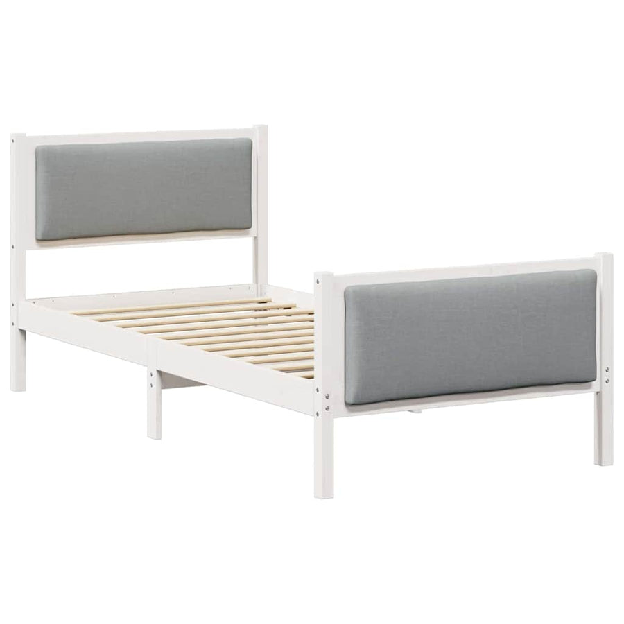 Bedframe met hoofdeinde Lichtgrijs 100 x 200 cm Stof