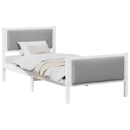 Bedframe met hoofdeinde Lichtgrijs 100 x 200 cm Stof