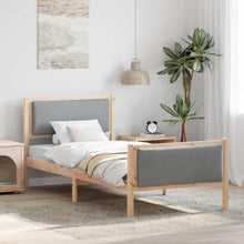 Bedframe met hoofdeinde Lichtgrijs 90 x 200 cm Stof