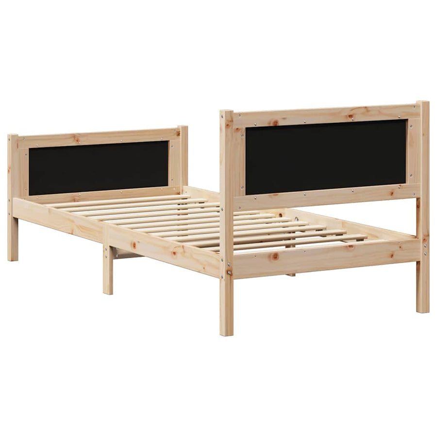 Bedframe met hoofdeinde Lichtgrijs 90 x 200 cm Stof