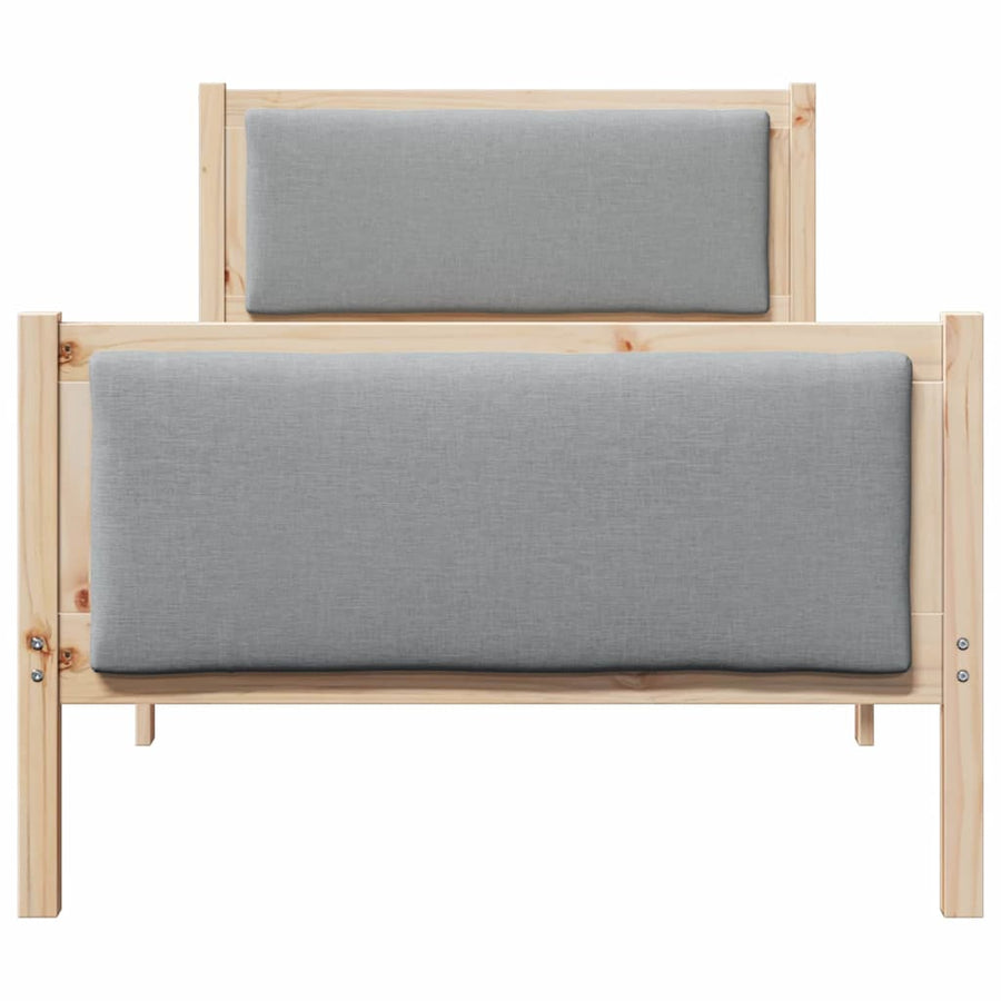 Bedframe met hoofdeinde Lichtgrijs 90 x 200 cm Stof